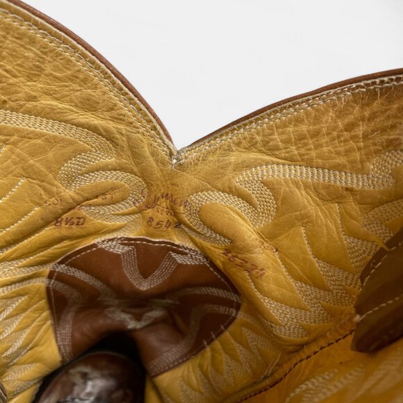 Justin Men's Western Boots Vintage Elephant Exotic Leather Cowboy 8.5 D - Picture 11 of 14